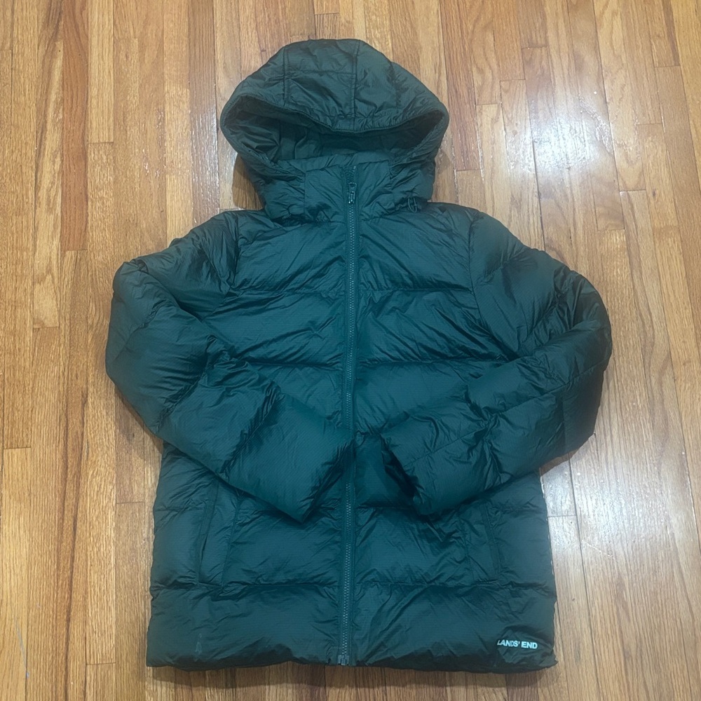 Lands' End Dark Green Puffer Jacket